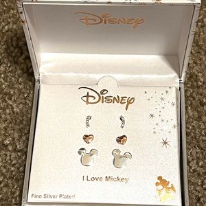 Disney’s I Love Mickey °O° Fine Silver Plated Earrings Trio